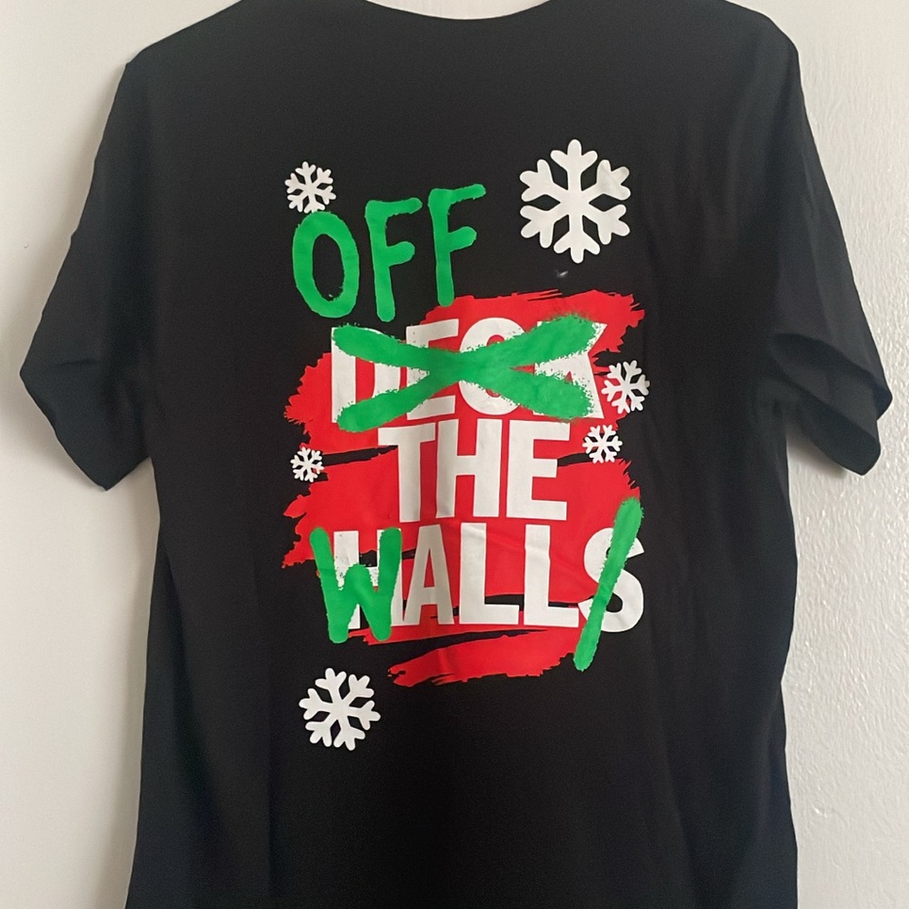 Vans Black T-Shirt with Red and Green Graphics